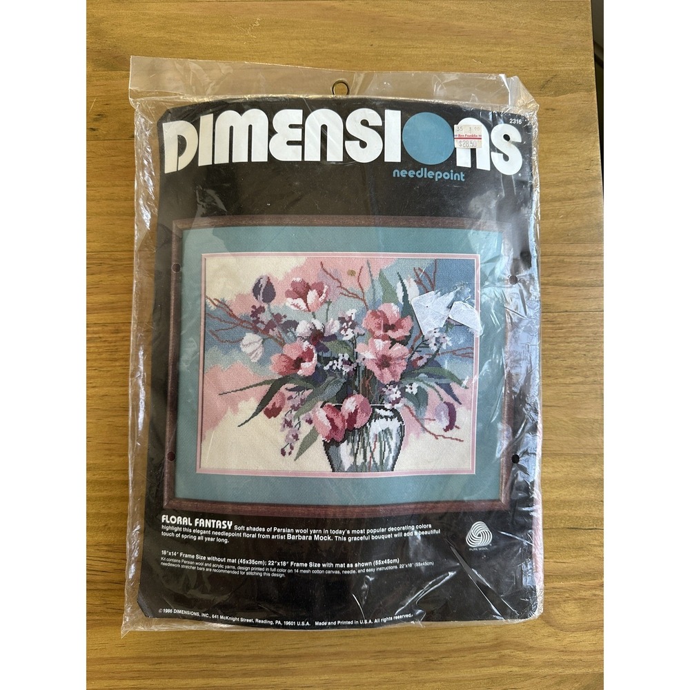 Vintage Dimensions Floral Fantasy Needlepoint Kit New Craft Supply